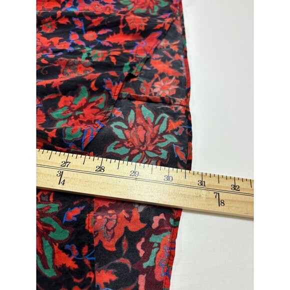 Rag & Bone Amber Midi Skirt Black Bright Floral 2 Slit Wrap Waist Detail Lined - Picture 10 of 15